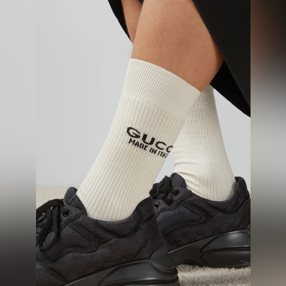 GUCCI Logo-Jacquard Ribbed Socks - Picture 3 of 6